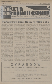 Gazeta Giełdowa i Losowań : tygodnik finansowo-giełdowy i gospodarczy. 1936, nr 37