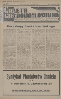 Gazeta Giełdowa i Losowań : tygodnik finansowo-giełdowy i gospodarczy. 1936, nr 39