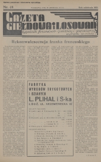 Gazeta Giełdowa i Losowań : tygodnik finansowo-giełdowy i gospodarczy. 1936, nr 48