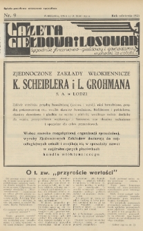 Gazeta Giełdowa i Losowań : tygodnik finansowo-giełdowy i gospodarczy. 1937, nr 9