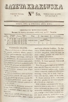 Gazeta Krakowska. 1831, nr 80