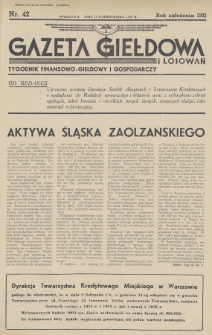 Gazeta Giełdowa i Losowań : tygodnik finansowo-giełdowy i gospodarczy. 1938, nr 42