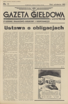 Gazeta Giełdowa i Losowań : tygodnik finansowo-giełdowy i gospodarczy. 1939, nr 11