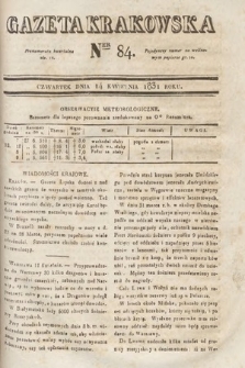 Gazeta Krakowska. 1831, nr 84