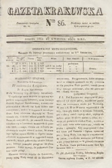 Gazeta Krakowska. 1831, nr 86