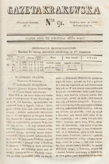 Gazeta Krakowska. 1831, nr 91