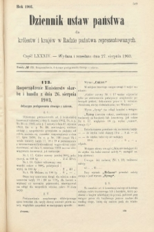 Dziennik Ustaw Państwa dla Królestw i Krajów w Radzie Państwa Reprezentowanych. 1903, cz. 84