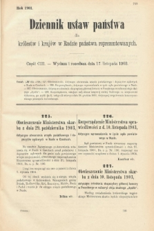 Dziennik Ustaw Państwa dla Królestw i Krajów w Radzie Państwa Reprezentowanych. 1903, cz. 103