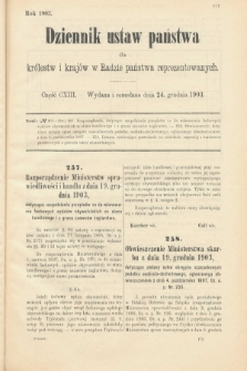 Dziennik Ustaw Państwa dla Królestw i Krajów w Radzie Państwa Reprezentowanych. 1903, cz. 113