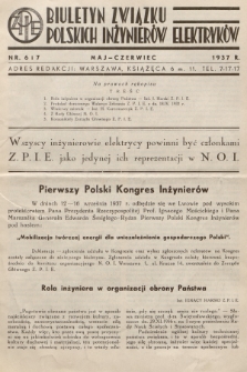 Biuletyn Związku Polskich Inżynierów Elektryków. 1937, nr 6 i 7