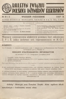 Biuletyn Związku Polskich Inżynierów Elektryków. 1937, nr 10 i 11