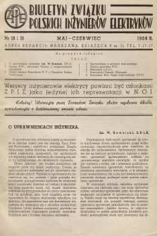 Biuletyn Związku Polskich Inżynierów Elektryków. 1938, nr 18 i 19