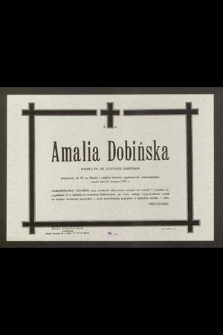 Ś. P. Amalia Dobińska [...] zmarł dnia 31 sierpnia 1976 r. [...]