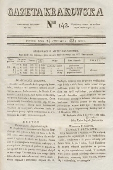 Gazeta Krakowska. 1831, nr 142