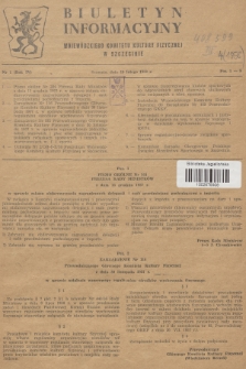 Biuletyn Informacyjny Wojewódzkiego Komitetu Kultury Fizycznej w Szczecinie. R.4, 1958, nr 1