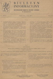 Biuletyn Informacyjny Wojewódzkiego Komitetu Kultury Fizycznej w Szczecinie. R.4, 1958, nr 2