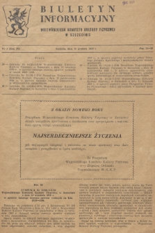 Biuletyn Informacyjny Wojewódzkiego Komitetu Kultury Fizycznej w Szczecinie. R.4, 1958, nr 4