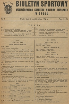 Biuletyn Sportowy Wojewódzkiego Komitetu Kultury Fizycznej w Opolu. R.1, 1954, nr 5