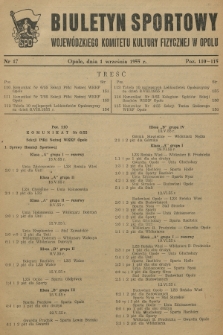 Biuletyn Sportowy Wojewódzkiego Komitetu Kultury Fizycznej w Opolu. R.2, 1955, nr 17