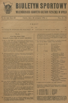 Biuletyn Sportowy Wojewódzkiego Komitetu Kultury Fizycznej w Opolu. R.3, 1956, nr 16