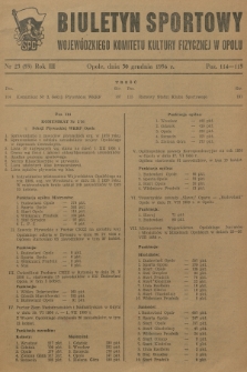 Biuletyn Sportowy Wojewódzkiego Komitetu Kultury Fizycznej w Opolu. R.3, 1956, nr 23