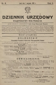 Dziennik Urzędowy Województwa Wołyńskiego. R. 2, 1922/1923, nr 6