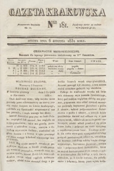 Gazeta Krakowska. 1831, nr 181