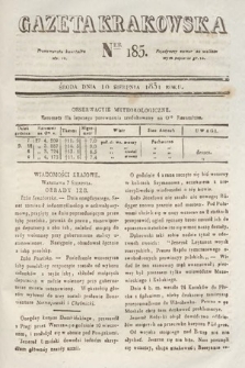 Gazeta Krakowska. 1831, nr 185