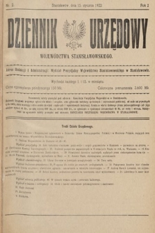 Dziennik Urzędowy Województwa Stanisławowskiego. 1922, nr 2
