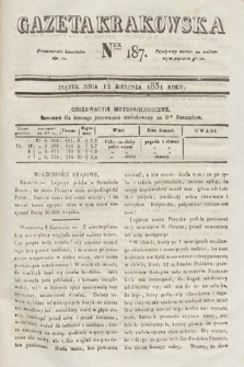 Gazeta Krakowska. 1831, nr 187