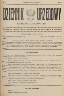 Dziennik Urzędowy Województwa Stanisławowskiego. 1922, nr 3