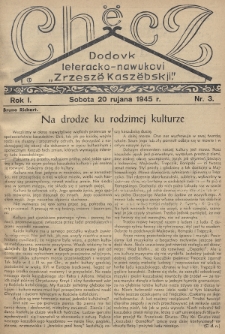 Chëcz : dodovk leteracko-nawukovi „Zrzeszë Kaszëbskji”. 1945, nr 3