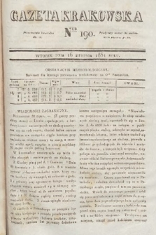 Gazeta Krakowska. 1831, nr 190