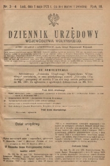 Dziennik Urzędowy Województwa Wołyńskiego. R. 3, 1923/1924, nr 3-4