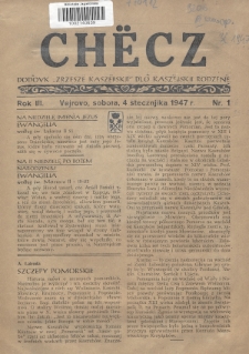 Chëcz : dodôvk „Zrzeszë Kaszëbskji” dlô kaszëbskji rodzenë. 1947, nr 1