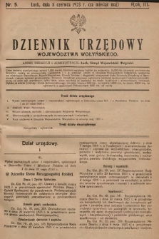 Dziennik Urzędowy Województwa Wołyńskiego. R. 3, 1923/1924, nr 5