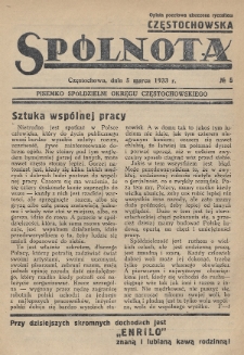 Spólnota Częstochowska : pisemko spółdzielni okręgu częstochowskiego. 1933, nr 5