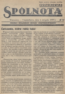 Spólnota Częstochowska : pisemko spółdzielni okręgu częstochowskiego. 1933, nr 15