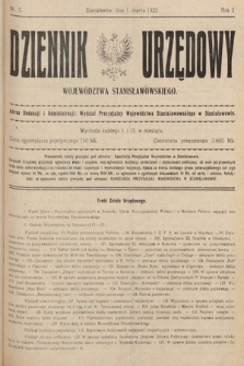 Dziennik Urzędowy Województwa Stanisławowskiego. 1922, nr 5