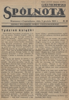 Spólnota Częstochowska : pisemko spółdzielni okręgu częstochowskiego. 1933, nr 23