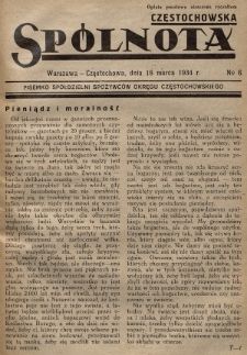 Spólnota Częstochowska : pisemko spółdzielni spożywców okręgu częstochowskiego. 1934, nr 6
