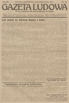 Gazeta Ludowa : pismo codzienne dla ludu polskiego na Śląsku. R.11, 1921, nr 48