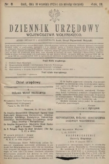 Dziennik Urzędowy Województwa Wołyńskiego. R. 3, 1923/1924, nr 8