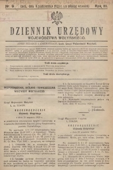 Dziennik Urzędowy Województwa Wołyńskiego. R. 3, 1923/1924, nr 9