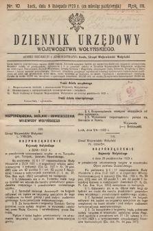 Dziennik Urzędowy Województwa Wołyńskiego. R. 3, 1923/1924, nr 10