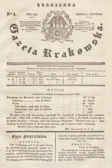 Codzienna Gazeta Krakowska. 1833, nr 4