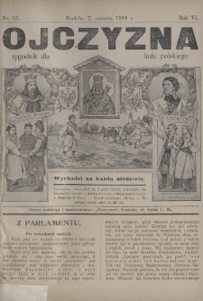Ojczyzna : tygodnik dla ludu polskiego. 1908, nr 23