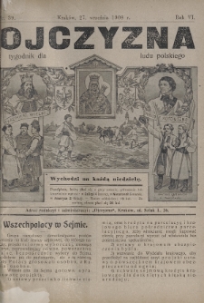 Ojczyzna : tygodnik dla ludu polskiego. 1908, nr 39