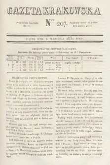 Gazeta Krakowska. 1831, nr 207