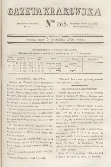 Gazeta Krakowska. 1831, nr 208